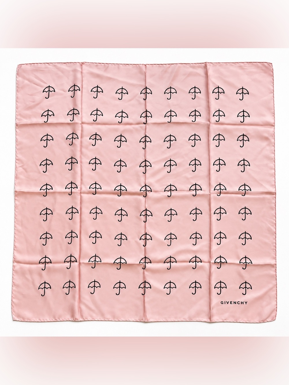 VINTAGE GIVENCHY Logo Parasol Umbrella Print Handkerchief Neck Tie Headscarf
